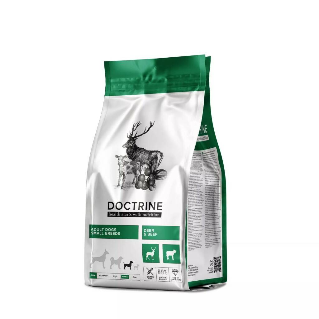 Doctrine (Доктрин) сухой корм беззерновой с телятиной и олениной для собак мелких пород 800 г