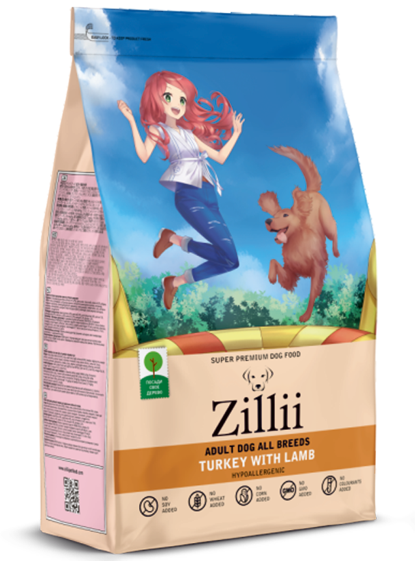 Zillii (Зилли) сухой корм Индейка с Ягненком для собак всех пород 3 кг