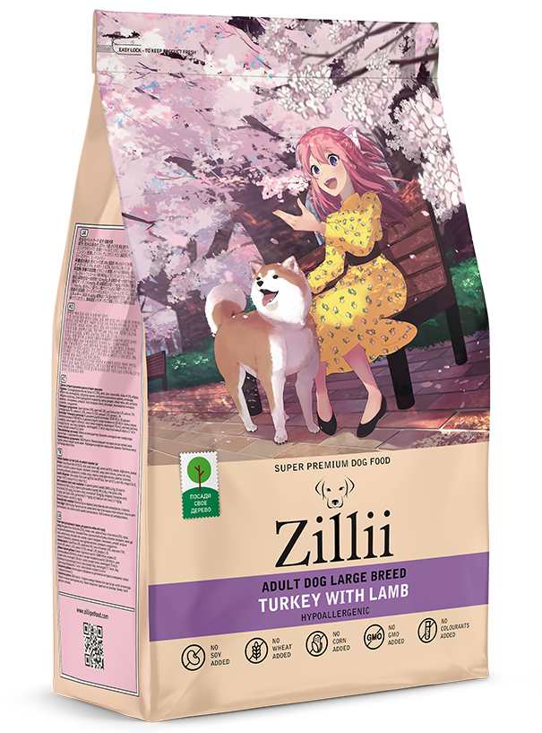 Zillii (Зилли) сухой корм Индейка с Ягненком для собак крупных пород 15 кг