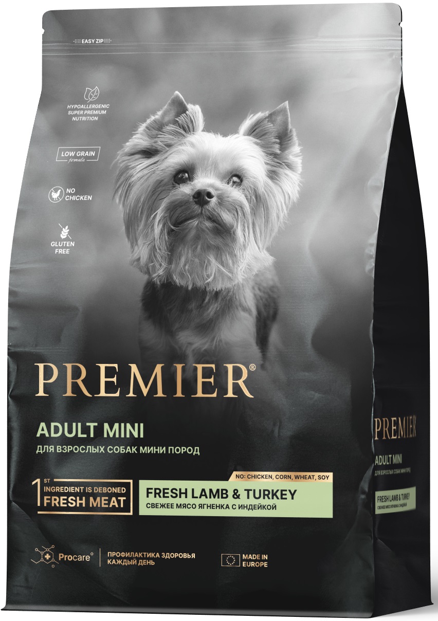 Premier Dog (Премьер дог) сухой корм с ягненком и индейкой для собак мини пород 3 кг